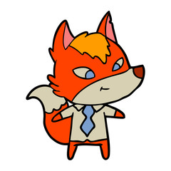 office worker fox cartoon character