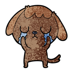 cute cartoon dog crying