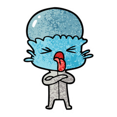 disgusted cartoon alien