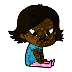 cartoon stressed woman