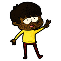 cartoon exhausted boy