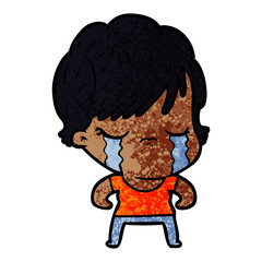cartoon woman crying