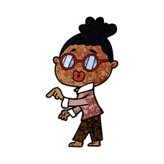 cartoon woman wearing spectacles