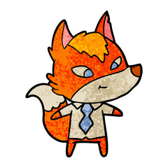 office worker fox cartoon character