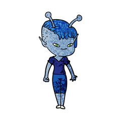 cute cartoon alien girl