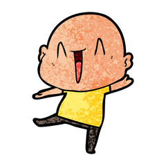 Obraz premium happy cartoon bald man