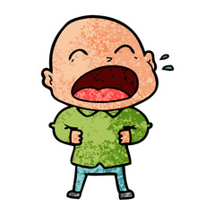 cartoon shouting bald man