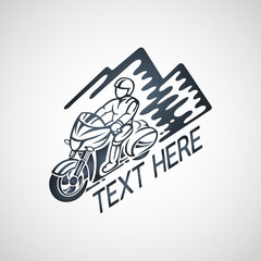 touring motorcycle club vector logo illustration