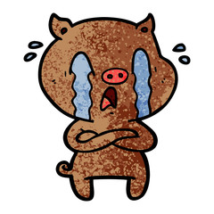 crying pig cartoon