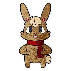 worried cartoon rabbit