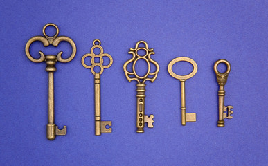 Background of Antique Skeleton Keys