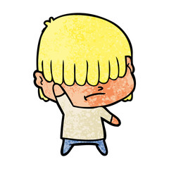 Obraz premium cartoon boy with untidy hair