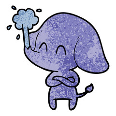cute cartoon elephant spouting water