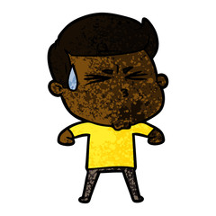 Fototapeta premium cartoon man sweating