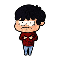 annoyed cartoon boy