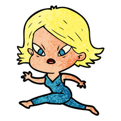 cartoon stressed woman