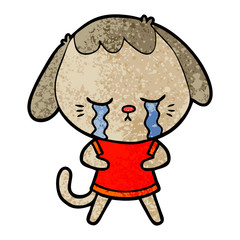 cute puppy crying cartoon