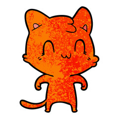cartoon happy cat