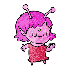 cartoon alien girl dancing