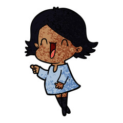cartoon happy woman