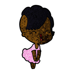 happy cartoon hipster girl