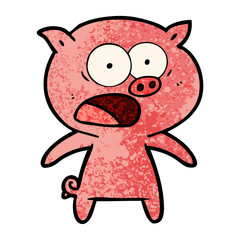cartoon pig shouting