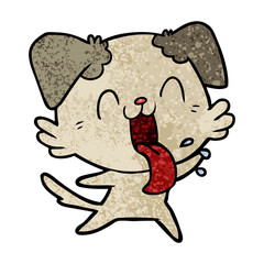 cartoon panting dog
