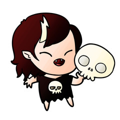 cartoon laughing vampire girl