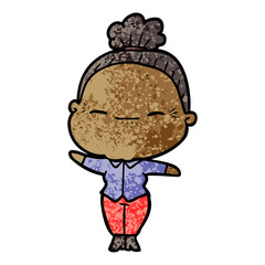 cartoon peaceful old woman