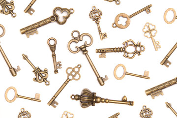 Obraz premium Background of Antique Skeleton Keys