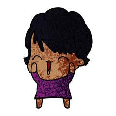 cartoon laughing woman