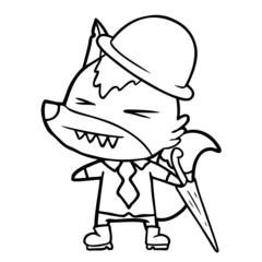 angry wolf boss cartoon