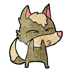 cartoon wolf whistling