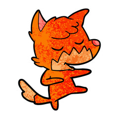friendly cartoon fox dancing