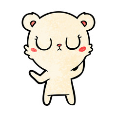 peaceful cartoon polar bear
