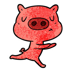 cartoon content pig running