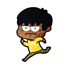 annoyed cartoon boy