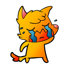 sad little fox cartoon character