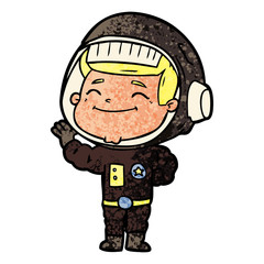 happy cartoon astronaut