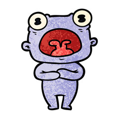 cartoon weird alien communicating