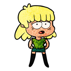cartoon tired woman