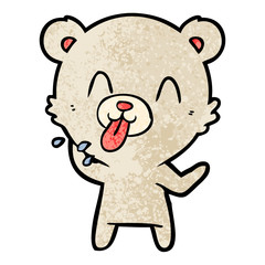 rude cartoon polar bear sticking out tongue