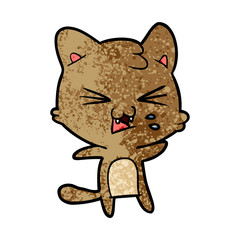 cartoon cat hissing
