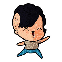 cartoon happy hipster girl