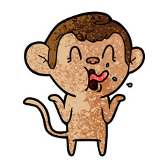 crazy cartoon monkey