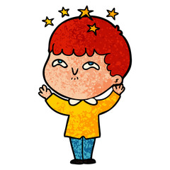 cartoon amazed boy