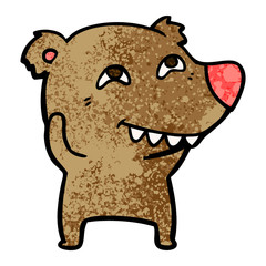 cartoon bear showing teeth