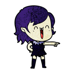 cute cartoon happy vampire girl