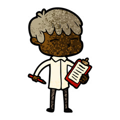 cartoon curious boy