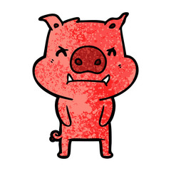angry cartoon pig
